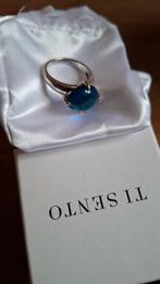 Ti Sento ring maat 56 blauwe steen flowerbud, Sieraden, Tassen en Uiterlijk, Ringen, Blauw, Ophalen of Verzenden, Zo goed als nieuw