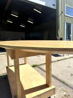 Tafelblad ovaal massief eikenhout 200x100 verjongd, Huis en Inrichting, Tafels | Eettafels, Eikenhout, 200 cm of meer, Zo goed als nieuw