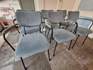 6 Zuiver eetkamerstoelen - grijsblauw