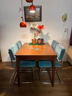 Retro houten eetkamertafel uitschuifbaar, Huis en Inrichting, Tafels | Eettafels, Ophalen, Gebruikt, Retro jaren 60, 50 tot 100 cm