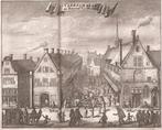 Amsterdam VLEES-HALLEN en Boeren Vis-Markt 1693, Antiek en Kunst, Kunst | Etsen en Gravures, Ophalen of Verzenden
