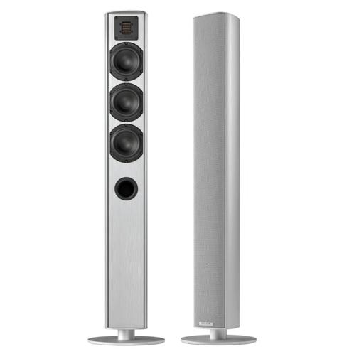 Piega: Ace 50 Vloerstaande speaker - 2 stuks - Zilver, Audio, Tv en Foto, Luidsprekers, Zo goed als nieuw, Front, Rear of Stereo speakers