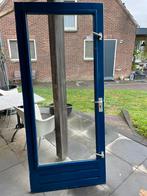 Hardhouten buitendeur, dubbel glas., Gebruikt, 80 tot 100 cm, Ophalen of Verzenden, Buitendeur