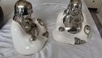 mooi wit zilver kleur budha beeldjes.. 2 stuks 10.00 euro, Ophalen of Verzenden, Zo goed als nieuw, Steen, Aardewerk of Keramiek