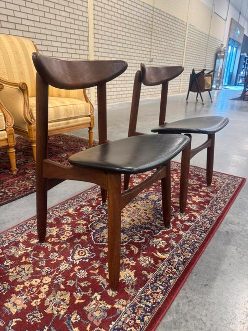 Set van 2 chique Deense stoeltjes | Jaren ‘60, Antiek en Kunst, Antiek | Meubels | Stoelen en Banken, Ophalen