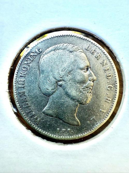 1863 halve gulden / 0.5 gulden, Postzegels en Munten, Munten | Nederland, ½ gulden, Koning Willem III, Zilver, Ophalen of Verzenden