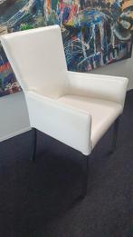 Wit lederen eettafelstoelen, Ophalen, Zo goed als nieuw