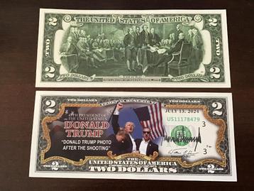 Fun biljet Donald Trump afther the shooting 2 dollar     200 beschikbaar voor biedingen