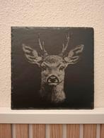 Leisteen serveerplank 20 cm met hert, Ophalen of Verzenden, Nieuw, Hout