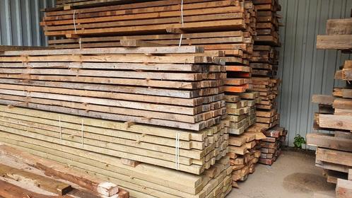 Balken, Gordingen, Kepers div maten geschaafd ongeschaafd, Doe-het-zelf en Verbouw, Hout en Planken, Gebruikt, Balk, Vuren, 300 cm of meer