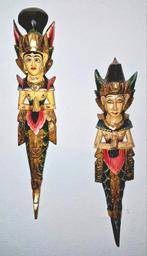 Aziatische Houten Wanddecoratie Figuren, Ophalen of Verzenden
