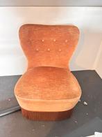 Antieke licht terracotta stoel met franjes geen beschadiging, Ophalen, Overige materialen, Gebruikt, Minder dan 75 cm