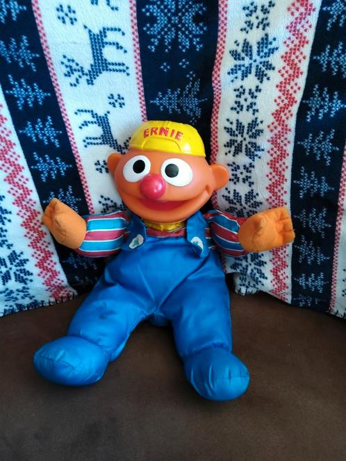 Vintage Retro Ernie koprol Knuffel Sesamstraat pop, Kinderen en Baby's, Speelgoed | Knuffels en Pluche, Zo goed als nieuw, Overige typen