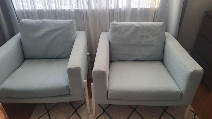 Fauteuil Ikea 2 stuks, Huis en Inrichting, Fauteuils, Gebruikt, Metaal, Stof, 50 tot 75 cm, 75 tot 100 cm, Ophalen