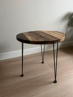Bijzettafeltje hout 50x50, Huis en Inrichting, Tafels | Bijzettafels, Minder dan 55 cm, Rond, Zo goed als nieuw, Hout
