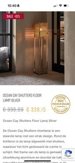 Riviera Maison Vloerlamp - Ocean Cay Shutters Floor Lamp, Riviera maison, 100 tot 150 cm, Nieuw, Ophalen of Verzenden