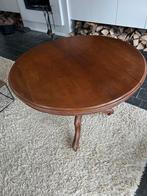 Antieke  Ronde Tafel met Bewerkt Onderstel, Antiek en Kunst, Ophalen