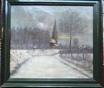 Winters landschap uit 1939 - gesigneerd - doek - gelijst, Ophalen of Verzenden