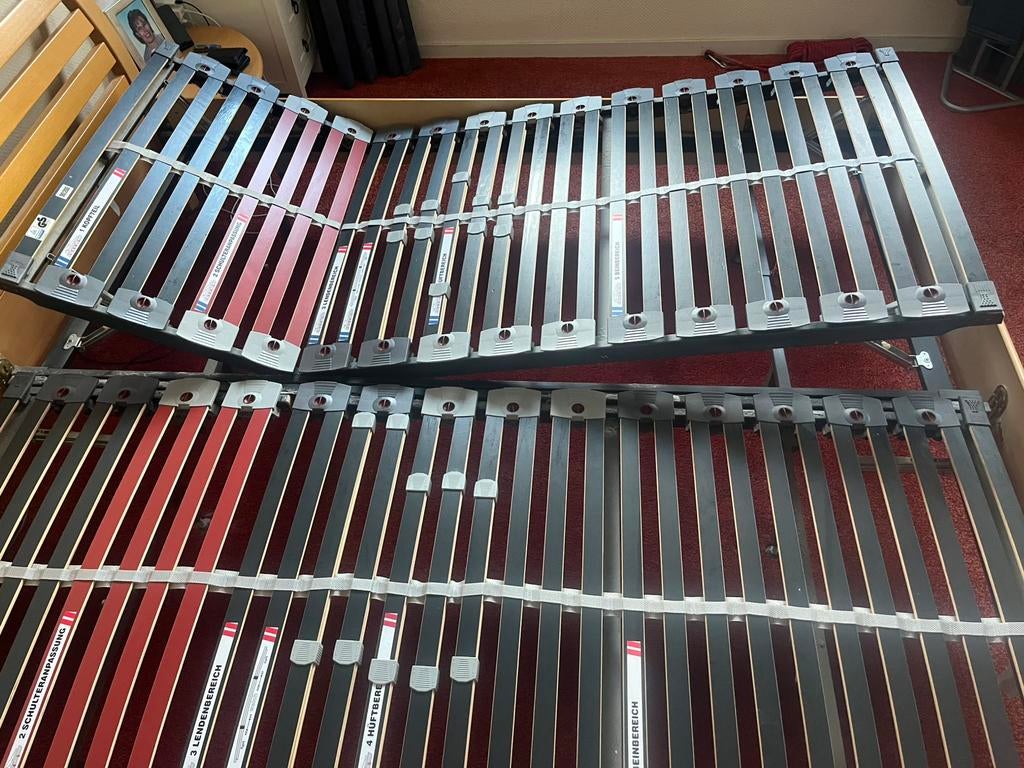 Set verstelbare lattenbodems zeer degelijk incl. potenset, Ophalen, Gebruikt, Eenpersoons, 90 cm