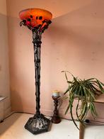 Art nouveau handmade vloerlamp  (Frankrijk)., Huis en Inrichting, Lampen | Vloerlampen, Ophalen, Zo goed als nieuw, Glas, 150 tot 200 cm