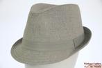 Gleufhoed Trilby Hawkins groenig grijs katoen 58, 59, 60 new, Hoed, Nieuw, Ophalen of Verzenden, 58 of 59 cm (L, 7¼ of ⅜ inch)