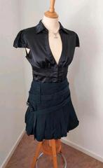 Vintage zwarte minirok punk new wave gothic, Ophalen of Verzenden, Gedragen, Zwart, Boven de knie