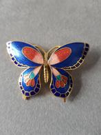 Cloisonne vlinder broche, Ophalen of Verzenden, Zo goed als nieuw, Overige kleuren, Overige materialen