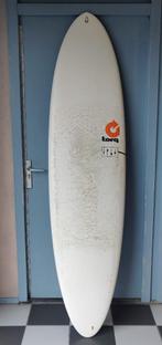 Surfboard 7'6 + Fietsendrager + Wetsuit, Watersport en Boten, Golfsurfen, Ophalen, Gebruikt, Overige typen, Met koord