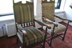 Fauteuils, 2 stuks met nette bekleding, model troon, Ophalen, Gebruikt, Minder dan 75 cm, 50 tot 75 cm