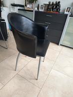 Lederen fauteuils 6 stuks. Zwart, Ophalen of Verzenden, Gebruikt, Zwart, Vijf, Zes of meer stoelen