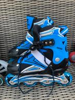 Skeelers blauw 34-37 met bescherming, Sport en Fitness, Skeelers, Overige merken, Verstelbaar, Inline skates 4 wielen, Gebruikt
