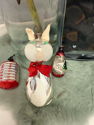 Zeer zeldzame antieke glazen kerstbal poes beschikbaar voor biedingen