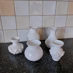 Riverdale set van 5 verschillende vaasjes, Ophalen of Verzenden, Wit, Glas, Minder dan 50 cm