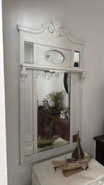 vintage spiegel wit brocante, Ophalen, Rechthoekig, Minder dan 100 cm