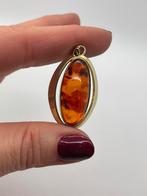 B523 Prachtige zilveren hanger Fischland goudkleurig, Sieraden, Tassen en Uiterlijk, Antieke sieraden, Ophalen of Verzenden, Zilver