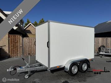NIEUWE SYMA Gesloten aanhanger 300x150x180 2700KG Zijdeur beschikbaar voor biedingen
