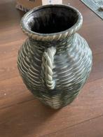 Vintage keramieken vaas groen, Huis en Inrichting, Ophalen, Gebruikt, Aardewerk of Porselein, Minder dan 50 cm
