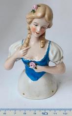 Antiek Porseleinen Halfdoll Beeldje Rococo Dame, Ophalen of Verzenden, Gebruikt, Pop