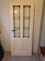 Deur met glas in lood, Doe-het-zelf en Verbouw, Deuren en Horren, Ophalen, Binnendeur, 200 tot 215 cm, Glas