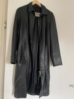 Lange Zwarte Leren Dames Jas met Rits Maat 40, Kleding | Dames, Jassen | Zomer, Ophalen, Gedragen, Maat 38/40 (M), Zwart