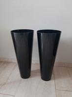 Twee glazen vazen zwart, Ophalen, Zwart, Minder dan 50 cm, Glas