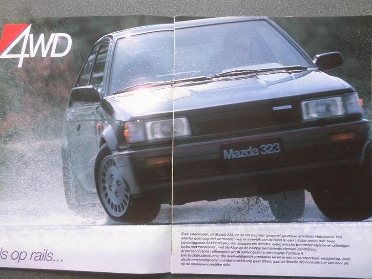 Mazda 323 Formule4 4x4 1986 Brochure 1, Boeken, Auto's | Folders en Tijdschriften, Zo goed als nieuw, Mazda, Ophalen of Verzenden