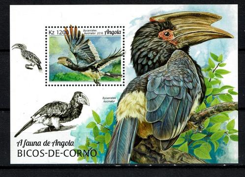 angola 2018 pf blok neushoornvogells birds vogels, Postzegels en Munten, Postzegels | Thematische zegels, Postfris, Dier of Natuur