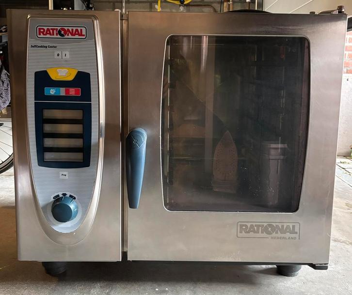 Rational steamer met onderstel, roosters en platen, Witgoed en Apparatuur, Ovens, Gebruikt, Oven, 60 cm of meer, Ophalen