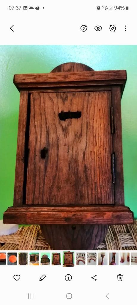 Stevig echt houten wandkastje, Antiek en Kunst, Antiek | Meubels | Kasten, Ophalen of Verzenden