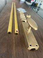 Espagnolet (Hardbrass) ovaal messing getrommeld, Doe-het-zelf en Verbouw, Hang- en Sluitwerk, Ophalen, Zo goed als nieuw, Koper of Messing