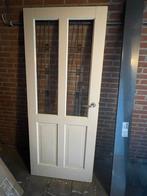 Binnendeur met glas in lood, Doe-het-zelf en Verbouw, Gebruikt, 80 tot 100 cm, Binnendeur, Ophalen of Verzenden