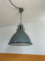 Industriele mat grijze hanglamp, Ophalen, Zo goed als nieuw, Metaal, Minder dan 50 cm