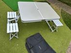 Inklapbare (camping)tafel vierzitter, Caravans en Kamperen, Ophalen, Gebruikt, Campingtafel