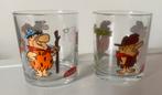 2 Verschillende glazen van The Flintstones. Penotti. H.8 cm., Ophalen of Verzenden, Overige figuren, Zo goed als nieuw, Gebruiksvoorwerp